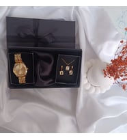 Kadın kol saati Kolye ve yüzükten oluşan Hediye seti (02)