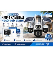X5 Tech YT-44GZ Aov 4mp 4 Kameralı 4G Hieasy +1 Yıllık Sim Kart +64Gb Hafıza Kartı Güneş Enerjili Tak Çalıştır