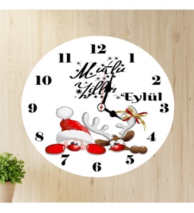 Yılbaşı İsim Yazılı Seramik Duvar Saati