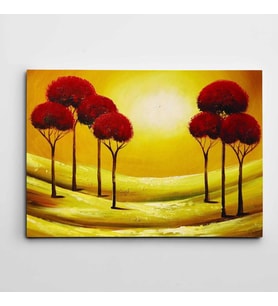 Kızıl Ağaçlar Modern Sanat Kanvas Tablo