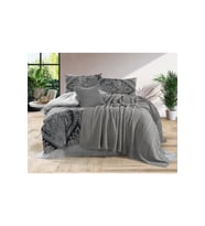 Çift Kişilik 57 Tel Nevresim Takımı Triko Battaniyeli 200 X 220 Cm (Antrasit)