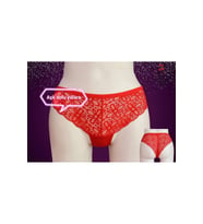 YILBAŞI DANTELLİ GÜPÜRLÜ KIRMIZI  NOEL HEDİYE PAKETLİ  KÜLOT  38-40 İÇÇAMAŞIRI