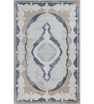 Eliana Home Baskılı, Yıkanabilir Kaymaz Taban Salon Halısı LNA0764 100x150 cm (Gri)