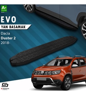 S-Dizayn Dacia Duster 2 Evo Siyah Yan Basamak 183 Cm 2018-2023 A+ Kalite