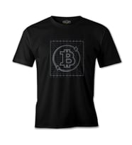 Bitcoin - Grid Logo Siyah Erkek Tshirt