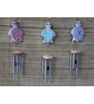 Northcity Ahşap Üstlü Metal Çan No:7 - Dekoratif Kapı Çanı 30cm