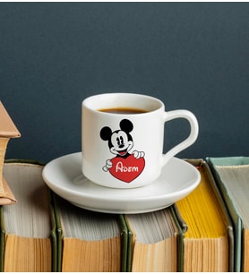 Mickey Mouse Sevgili Çift Tasarımlı Türk Kahvesi Fincanı Kişiye Özel