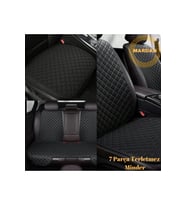 CITROEN C4 - PICASSO 5 KİŞİ 2011-2013 uyumlu 7 Parça Terletmez Kumaş Minder Takımı (Siyah)