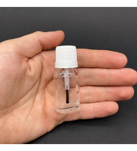 10 cc Fırçalı Cam  Şişe - Şeffaf - 10 ml Kilitli Kapaklı Fırçalı Cam Şişe  x 3 Adet