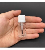 10 cc Fırçalı Cam  Şişe - Şeffaf - 10 ml Kilitli Kapaklı Fırçalı Cam Şişe  x 3 Adet (Boş)