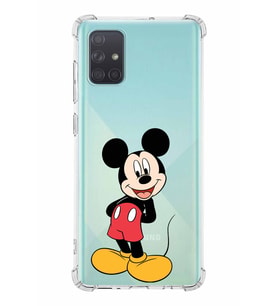 Samsung Galaxy A71  Köşe Korumalı Antişok Kapak Mickey Mouse Tasarımlı Şeffaf  Kılıf