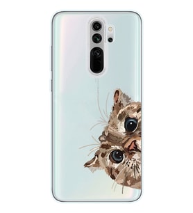 Redmi Note 8 Pro Uyumlu Tatlı Kedi Desenli Şeffaf Telefon Kılıfı