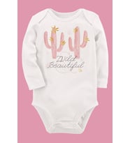 Organik Baskılı Pamuklu Unisex Bebek Body UZUNE140