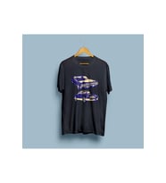 Oversize Araba Çıkartmaları Baskılı Unisex T-shirt (Siyah)