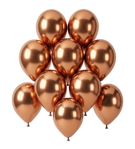 Bakır Renk Lateks krom Balon (15 cm) - 10 Adet