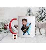Bk Gift Kişiye Özel Rock And Roll Karikatürlü Kırmızı Kupa Bardak-1, Sevgiliye Hediye, Arkadaşa Hediye
