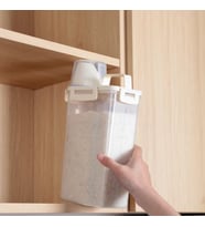 Ölçü Kabı Kapaklı Bakliyat Saklama Kabı - Kulplu Tasarım - 1800 ml