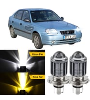 Hyundai Accent Admire 2003-2006 Mercekli Far Ampulü Led Xenon Sarı-Beyaz Şimşek Etkili Uzun Kısa