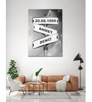 Kişiye özel 3 isimli Pano kanvas tablo