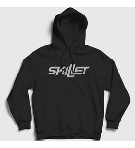 Presmono Unisex Siyah Logo Skillet Kapüşonlu Sweatshirt 539291tt