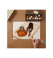 Tüylü Divit Kalem Seti- Nostaljik Set Tasarımı 240 parça Ahşap Puzzle Ahşap Kutuda MP00268