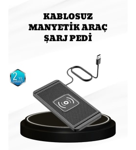 15W Manyetik Kablosuz Şarj Pedi Araç Masa Kullanımına Uygun Qi Şarj