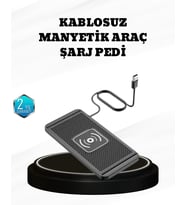 15W Manyetik Kablosuz Şarj Pedi Araç Masa Kullanımına Uygun Qi Şarj