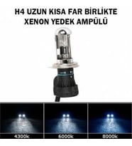 H4 8000K Xenon Far Ampulü Uzun Kısa Yedek