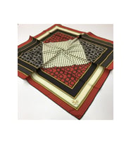 Geometrik Desen Gold Seri Twill Eşarp Eşarp Askısı ile Birlikte 90x90 cm Bordo S