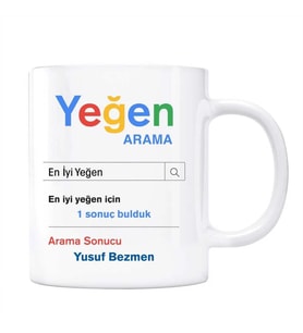 Kişiye Özel İsimli Yeğen Google Arama Motoru Kupa Bardak