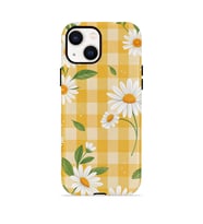 iPhone 15 Vorian Çift Katmanlı Kılıf Daisy Picnic Gingham