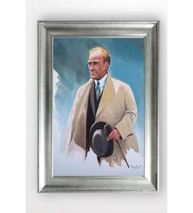 Gümüş Çerçeveli Atatürk Tablo cv1373