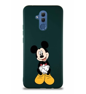 Huawei Mate 20 Lite Soft Premier Kapak Mickey Mouse-A Tasarımlı Silikon Kılıf - Yeşil (Şeffaf)