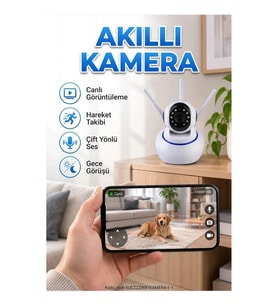 Akıllı IP Güvenlik Kamerası 1080P HD Gece Görüşlü Hareket Algılama ve Çift Yönlü Ses Özellikli