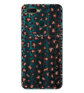 Oppo A5S/AX7/A12 Uyumlu Leopar Desenli Şeffaf Telefon Kılıfı