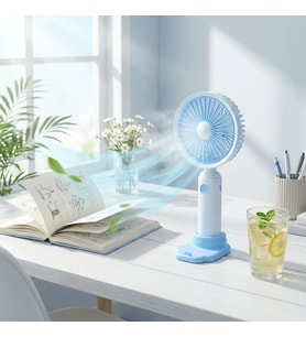 3 Kademeli Masaüstü Fan – Telefon Tutuculu Özellikli Standlı Elde Taşınabilir Mini Fan EKL29 (5690)