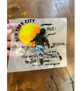 ÜTÜ İLE YAPIŞAN NEW YORK CİTY YAZI TİŞÖRT TRANSFER BASKI ARMA 17X15 CM