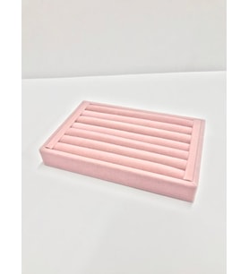 Yerli Üretim Süet Kumaş Pembe Renk 22/14 cm Sosisli Yüzük Tablası