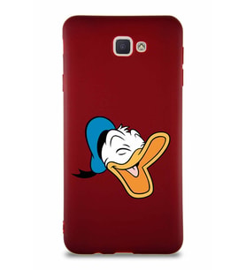 Samsung Galaxy J7 Prime 2 Soft Premier Kapak Donald Duck-E Tasarımlı Silikon Kılıf - Mürdüm (Şeffaf)