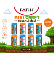 Fatih Mini Craft Desenli Silgi 8'li Set – Tozsuz, PVC İçermez, Yumuşak Silgi