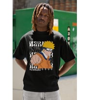 Tasarım Naruto Uzumaki Baskılı Unisex Oversize Anime Karakter Tişört