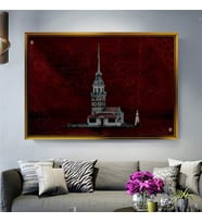Altın Çerçeveli dekoratif tablo a1932 (Gold)