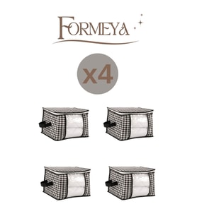 4 Adet Lüks Pencereli Çok Amaçlı Dolap Düzenleyici Hurç Çorap Hurcu 34 x 22 x 22 cm (Siyah)