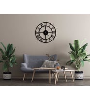 BK Home Dekoratif 45cm Ahşap Duvar Saati-18 (Beyaz)