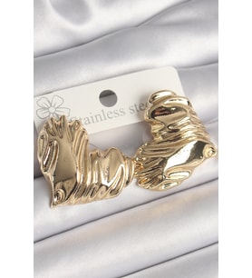 Pirinç Gold Renk İşlemeli Kalp Model Kadın Küpe 5886 - HPSBYI7952-3672
