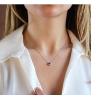 Mistik Topaz Taşlı Mini Sevgili Gümüş Kolye