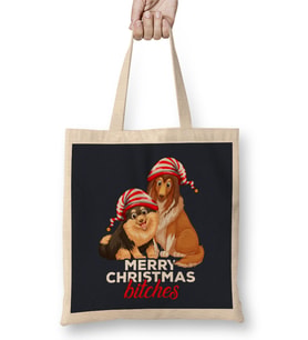 Merry Christmas Bitches Dog Bez Çanta Uzun Saplı