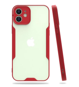Newface Apple iPhone 12 Kılıf Platin Silikon - Kırmızı