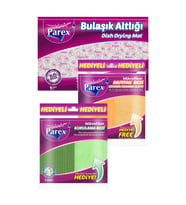 Mikrofiber Mutfak Bezi Kurulama Bezi ve Bulaşık Altlığı Paketi