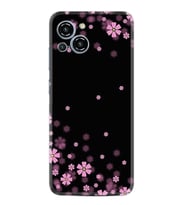 Reeder S23 Max Pro Kılıf Resimli Desenli Baskılı Silikon Black flowers 1391